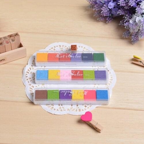 1 Pack Non-Toxic Ink Pad Inkpad DIY Craft Card Stamp Fingerprint Accessories for Children Kids Rubber Stamps Paper Wood