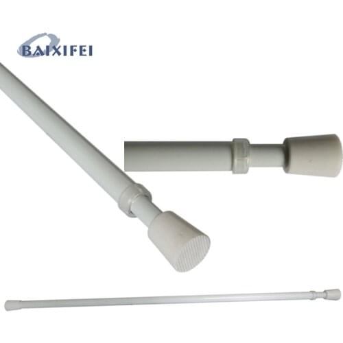 2 Pcs D8/10mm Adjustable Spring Loaded Bathroom Shower Curtain Rod Tension Extendable Telescopic Poles Rail Hanger