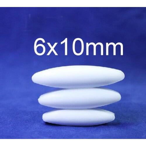 20pcs/lot PTFE Magnetic Stir bar, polytef Stirring bar 6mmx10mm, egg shape