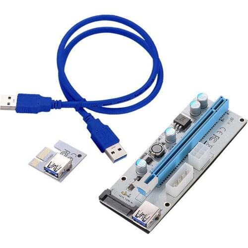 2020 USB 3.0 PCI-E Express 1x To 16x Mining Cable Extender Riser Card SATA Adapter Computer Cables & Connectors переходник