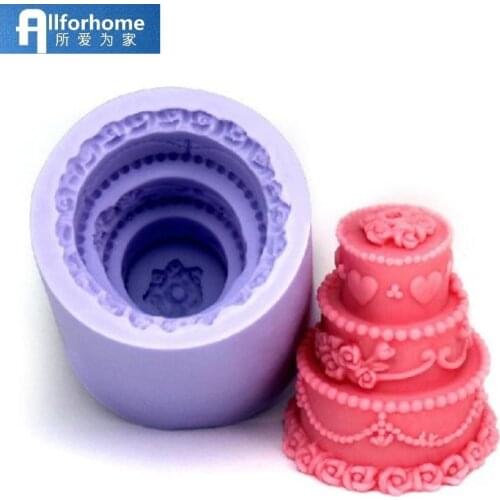 3 Layer Cake Shape Silicone Candle Mold Soap DIY Mold Handmade Craft Art Decorating Molds 3D Candle Making Mould Candle diy Tool