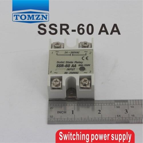 60AA SSR input 80~250 AC load 24-380V AC single phase AC solid state relay