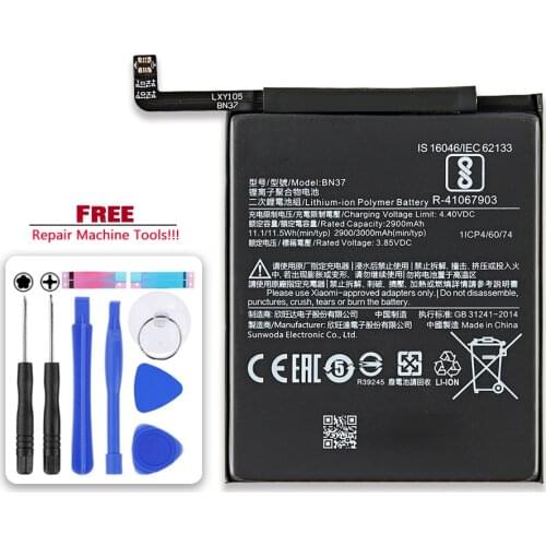 3000mAh BN37 for xiao mi Redmi 6 Battery For Xiaomi Redmi 6 Redmi6 Redmi 6A Redrice 6 Bateria + Free tool