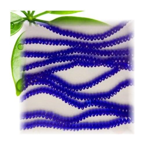 Free shipping Deep Blue 3mm 4mm Crystal Rondlle Faceted Beads Crystal Rondelle Glass Prism Loose Beads