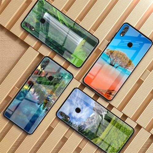 Amazing nature Tempered Glass Phone Case For Huawei P20 P30 P40 P40 Lite Pro Psmart Mate 20 30 Cover Shell