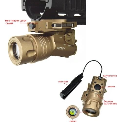 FIRECLUB M720V Tactical Flashlight Strobe Version CREE R5 400 Lumen Airsoft gun Flashlight Black/Dark Earth 20mm