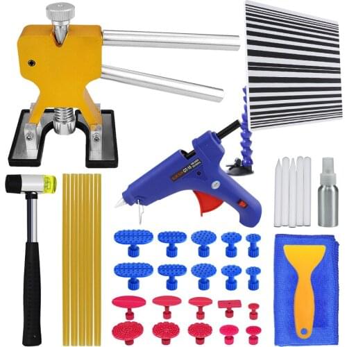 2020 Tools Paintless Dent Repair Tool To Remove Dents Auto Repair Tools Dent Puller Glue Gun Detection Board Hammer Suction Cup