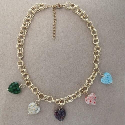 Collier bijoux femme Fall/Winter 2020 chunky link chain VALÉRE Coral Jewel Necklace love heart pendant charms necklace women