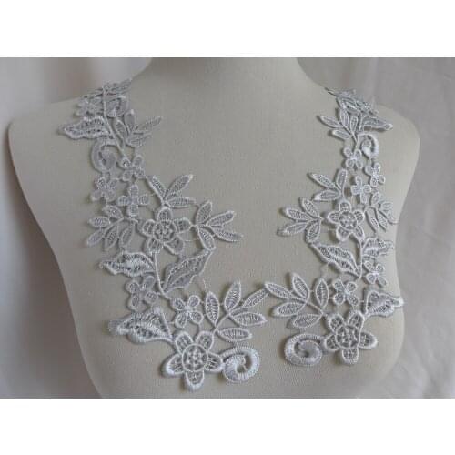 9 Colors 5 Pairs Venice Lace Applique, Leaf Pattern Floral Appliques, Exquisite Lace Applique For Costume Design