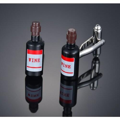Laser metal red wine bottle sleeve nail French long sleeve shirt sleeve nail shirt accessories Cufflinks