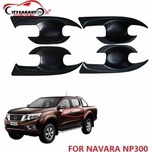 CITYCARAUTO MATTE BLACK bowl cover HANDLE COVER CAR STYLING FIT FOR NAVARA NP300 2014-2017 4PCS/SET 4 door