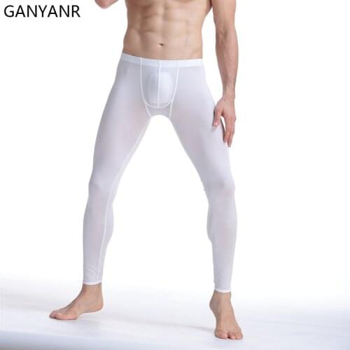 GANYANR Running Tights Men Compression Long Pants Leggings Gym Sportswear Basketball Sexy Fitness Yoga Jogging Exercise Training