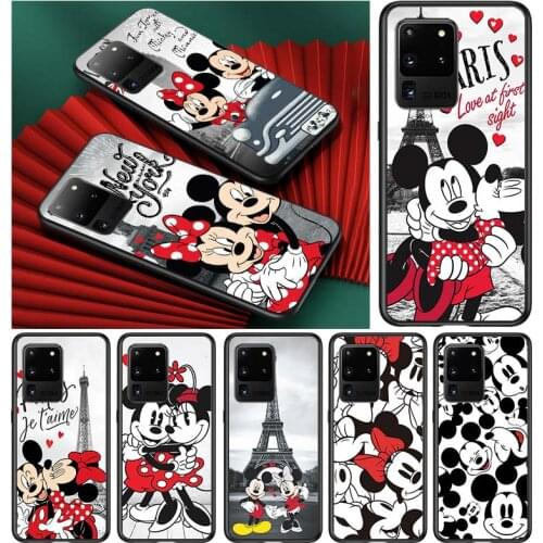 Mickey Minnie in London for Samsung S20 FE Ultra Plus A91 A81 A71 A51 A41 A31 A21 A11 A72 A52 A42 A22 Soft Black Phone Case