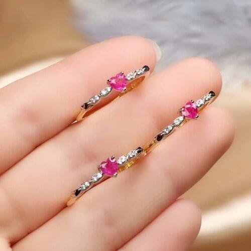 Natural Sri Lanka Ceylon Pink Sapphire Ring Fine Jewelry 4mm 1pc