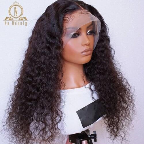 13x6 Curly Human Hair Wig Curl Lace Front Wig Transparent Lace Wigs For Women Human Hair Preplucked Wig Long Curly 250% Nabeauty