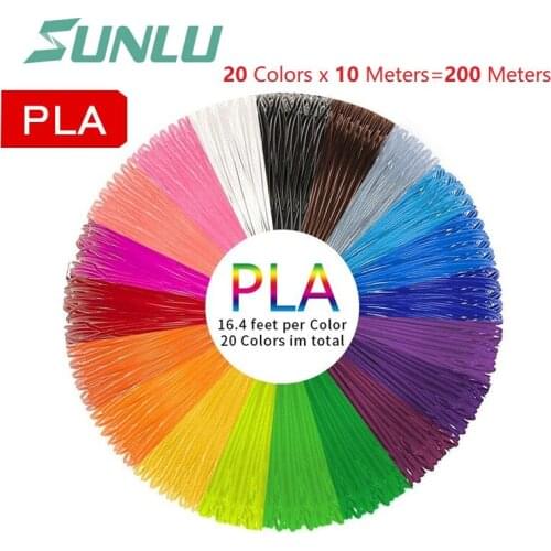 PLA Filament Silk 1.75mm 200 Meters Plastic 3D printing Material Printer 16 Colors and 4 Lumious Refills Modeling Stereoscopic