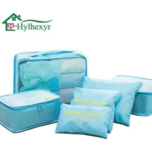 Travel By plane 6 PCS/Set Storage Bag Of Clothes Underwear socks Shoes Tidy Organizer Bag Handbag House Closet Divider Container