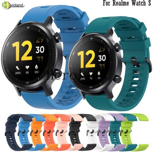 Soft Silicone WatchStrap For Realme Watch S SmartBand Bracelet WirstStrap Accessories Belt For Huawei Honor Magic Watch 2 46mm