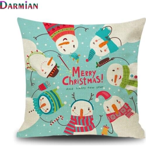 Blue Christmas Series Linen Hugging Pillow Case Wholesale Home Decoration Pillow Children Decorative Pillows Dropshipping
