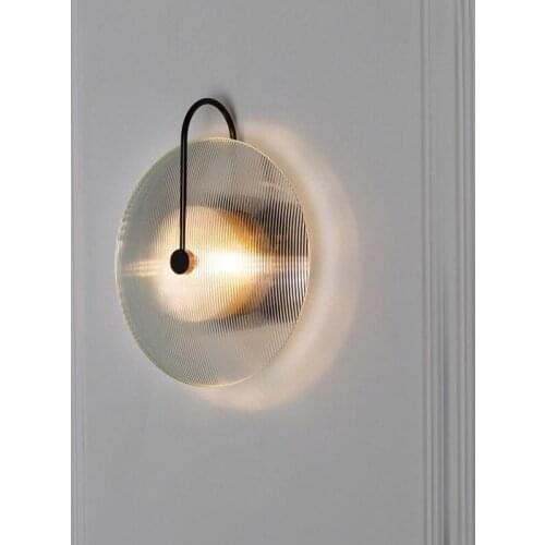 Modern Loft Led Wall Light Creative Glass Plate Living room Bedside Aisle Wall Lamps Bed Wall Deco Luminaire Free Shipping