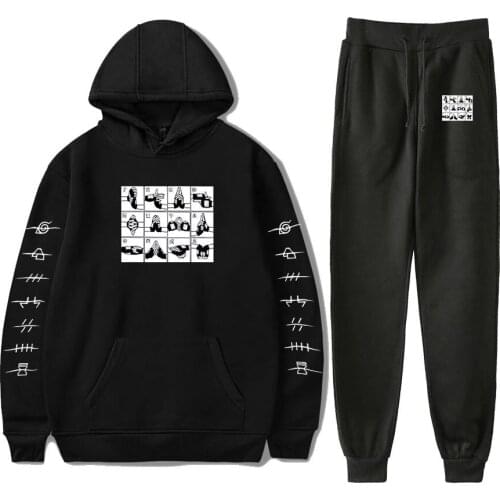 Sasuke Hoodie men/womens Sweatshirt boys Sweatpants Suit Kakashi Trousers Sets Unisex Clothes Bottom two piece hoodies