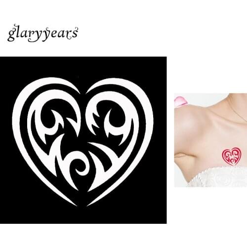 Hot 1 Piece Heart Totem Design Small Henna Tattoo Stencil DIY Women Leg Body Art Airbrush Paint Mehndi Tattoo Stencil Party G129