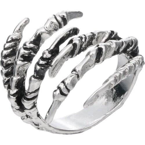 World of Warcraft Rings for Men Skull Hand Silver Color Stainless Steel Anel Feminino Rings for Women Vintage Bague Ring Jewelry