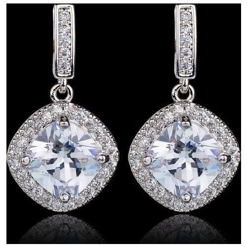 Korean Style S925 Silver Needle Fashion Copper Earrings For Women Blue Microinlaid Set 3A Zircon Ear Stud Earrings 2021 Trend