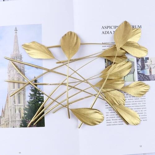 Printing Gold Silver Goose Feather 15-20cm Diy Jewelry Handwork Accessories Decorative Feathers for Crafts