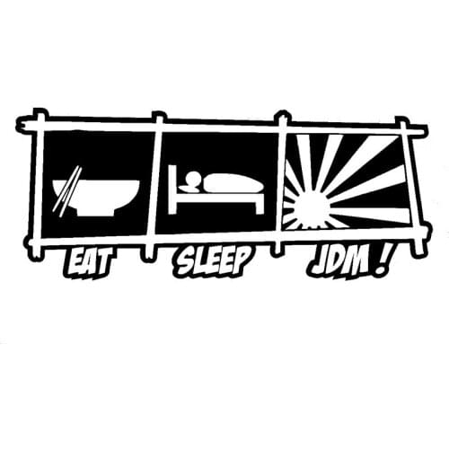 14.8X6.2CM Funny Car Sticker EAT SLEEP JDM Vinyl Decal Fashion Decor