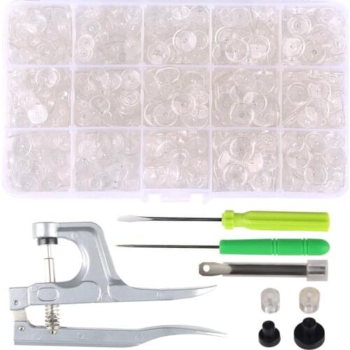 150 Sets T3 T5 Transparent Snap Button with Snaps Pliers Tool Kit & Organizer Containers,Easy Replacing Snaps,DIY Family Tailor