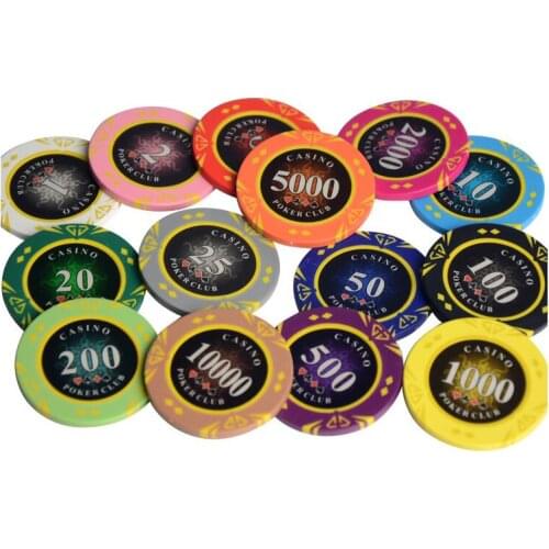 25 PCS/LOT 14g Casino Diamond Entertainment Black Jack Monte Carlo Clay Metal Taxes Hold'em Poker Chip Sets