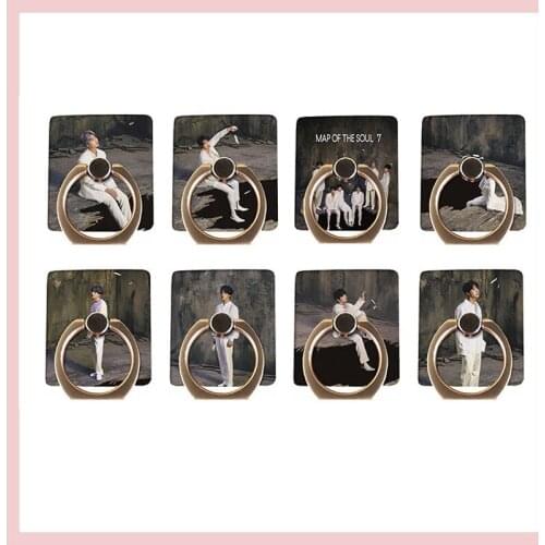8pcs/lot Map Of The Soul 7 Kpop Mobile Ring Bracket Jimin Suga Jungkook V Jhope Jin RM Phone Stand Finger Ring Rotation Holder