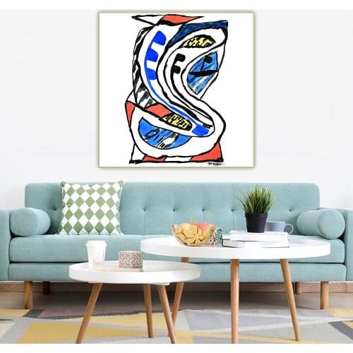 La danse, by Jean Pierre Petit Abstract cartoon style Canvas Oil Painting Artwork Aesthetic Picture Wall Decor Home Decoration