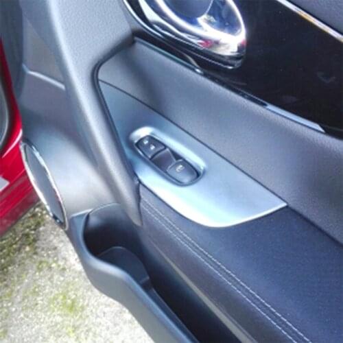 Accessories Fit For Nissan Qashqai 2014 2015 2016 2017 2018 2019 Chrome Door Handrail Armrest Window Lift Switch Cover Trim