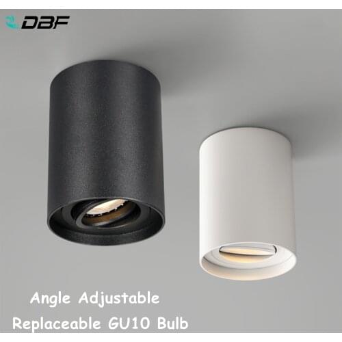 [DBF]Angle Adjustable Surface Downlights Lamp Holder with Replaceable GU10 Bulb 5W 7W LED Ceiling Spot Light 3000K/6000K AC220V
