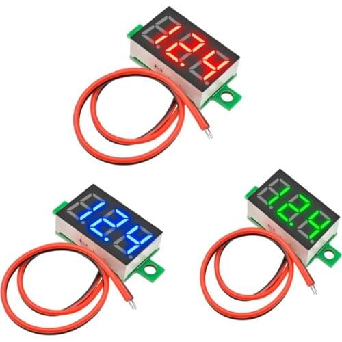 DC 4-30V Voltmeter 0.36 inch LED Digital Voltmeter Voltage Meter Volt Detector Tester Monitor Lead Wire Dropship