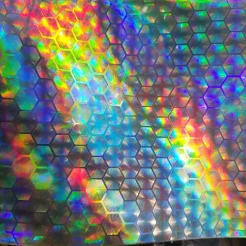 Holographic honeycomb embossing synthetic leather material