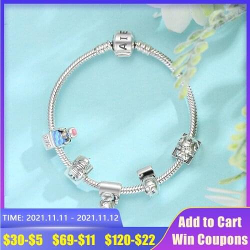 Hot 925 Sterling Silver Different Cats Scenes Bathtub Toilet Charm Bead Fits DIY Bracelet Original Designer Charm Jewelry Making