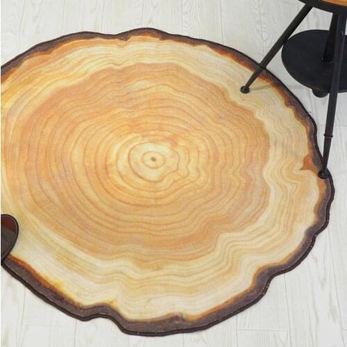 90X100CM Pastora Annual Ring Round 3D Carpet For Bedroom Computer Chair Area Rugs Children Bedroom Play Mat Coffee Table Mat
