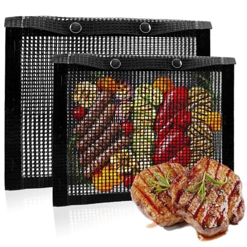 Reusable Non-stick BBQ Grill Mesh Bag Portable Barbecue Baking Isolation Pad Outdoor Picnic Camping BBQ Kitchen Baking Tools