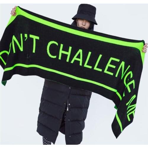 Fashion Cashmere Women Solid Letter Scarf Winter Warm Shawls And Wraps Bandana Pashmina Long Tassel Female Foulard Thick Blanket