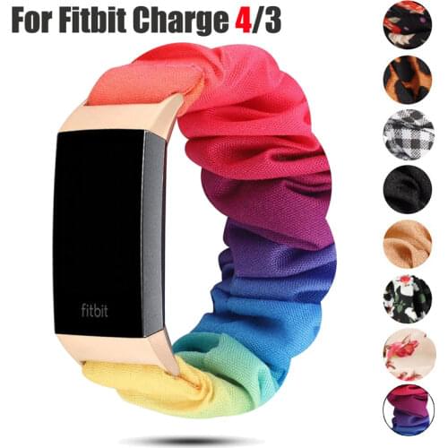 New Scrunchie Elastic strap Band For Fitbit Charge 4 3 Band Women Replacement Fabric WatchBands Soft Strap Bracelet Accessories