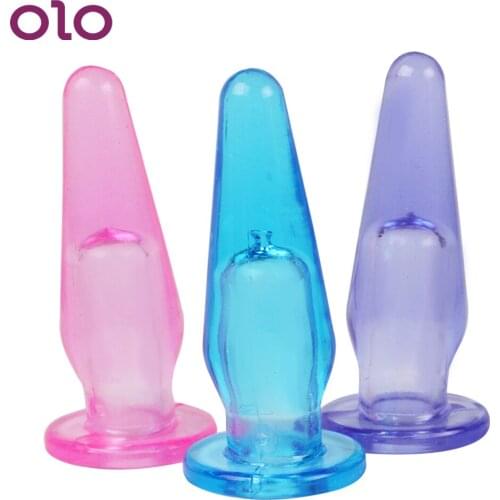OLO Soft Jelly Butt Plug Anal Plug Finger Sex Toys for Men Woman Masturbation Prostate Massager Erotic Toys