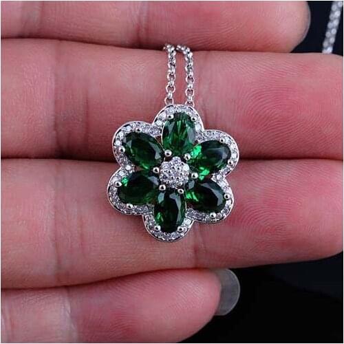 Plum 3A Zircon inlaid pendant necklace