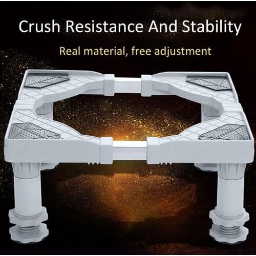 Heightening Stainless Steel Refrigerator Washing Machine Shelf Holder Stand Multi-Functional Movable Adjustable Base