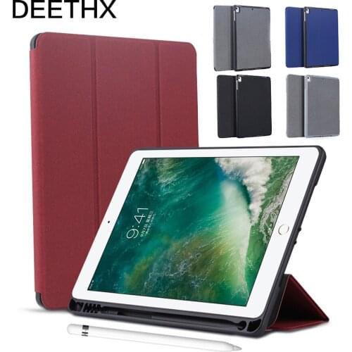 Hot Business case for ipad Air /Air 2/Pro 9.7/For New iPad 2017 2018 PU surface+TPU soft back+Built-in Pencil Holder Smart Cover