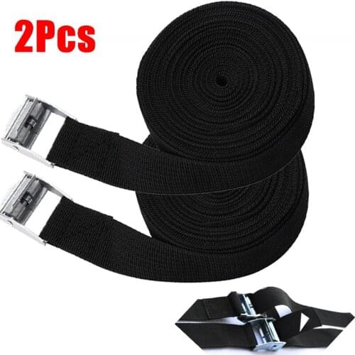 2Pcs Cargo Straps 5M/3M *2.5CM with Aluminum Alloy Fastening Buckle for Motorcycle Car Bicycle Frame Luggage Cargo Strap