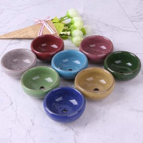 Rockrok 8Pcs/Set Fleshy Flower Pot Mini Ice Crack Porcelain Succulent Plant Garden Supply
