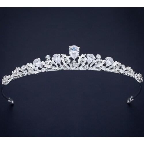 Wedding Crown Tiara Cubic Zircon Bride Crown Crystal Tiaras and Crowns Bridal Headpiece Wedding Crowns for Brides Hair Jewelry